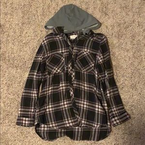 flannel with hood